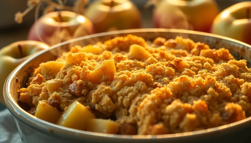 Crumble aux pommes sans beurre : une version légère et savoureuse