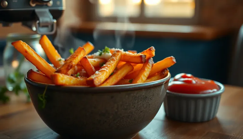Frites croustillantes au airfryer : l'astuce de l'eau chaude à connaître